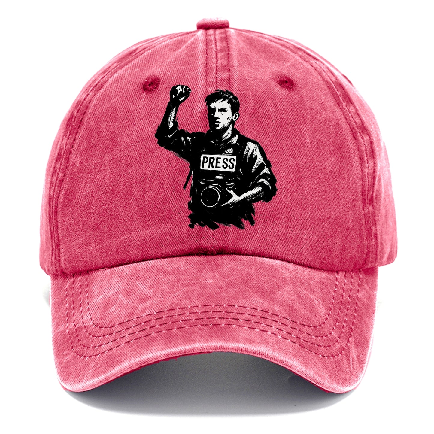 Journalist with camera - press freedom ink painting - Classic Cap - Pomegranate Blush(Pink)