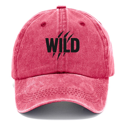 Bold typography design - "WILD" - untamed, natural, free - Classic Cap - Pomegranate Blush(Pink)