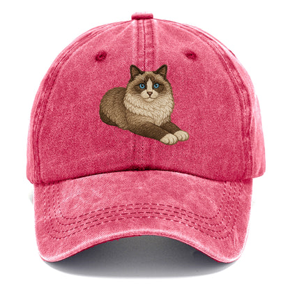 Ragdoll  relaxed lying down with head up Classic Cap - Pomegranate Blush(Pink)