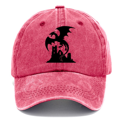 Dragon flying over castle ruins - Classic Cap - Pomegranate Blush(Pink)