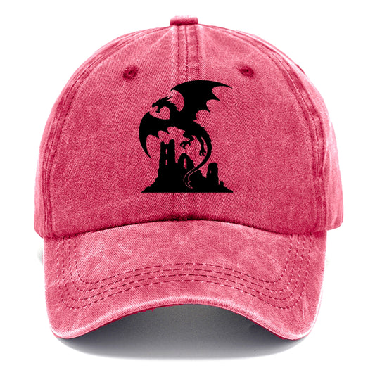 Dragon flying over castle ruins - Classic Cap - Pomegranate Blush(Pink)