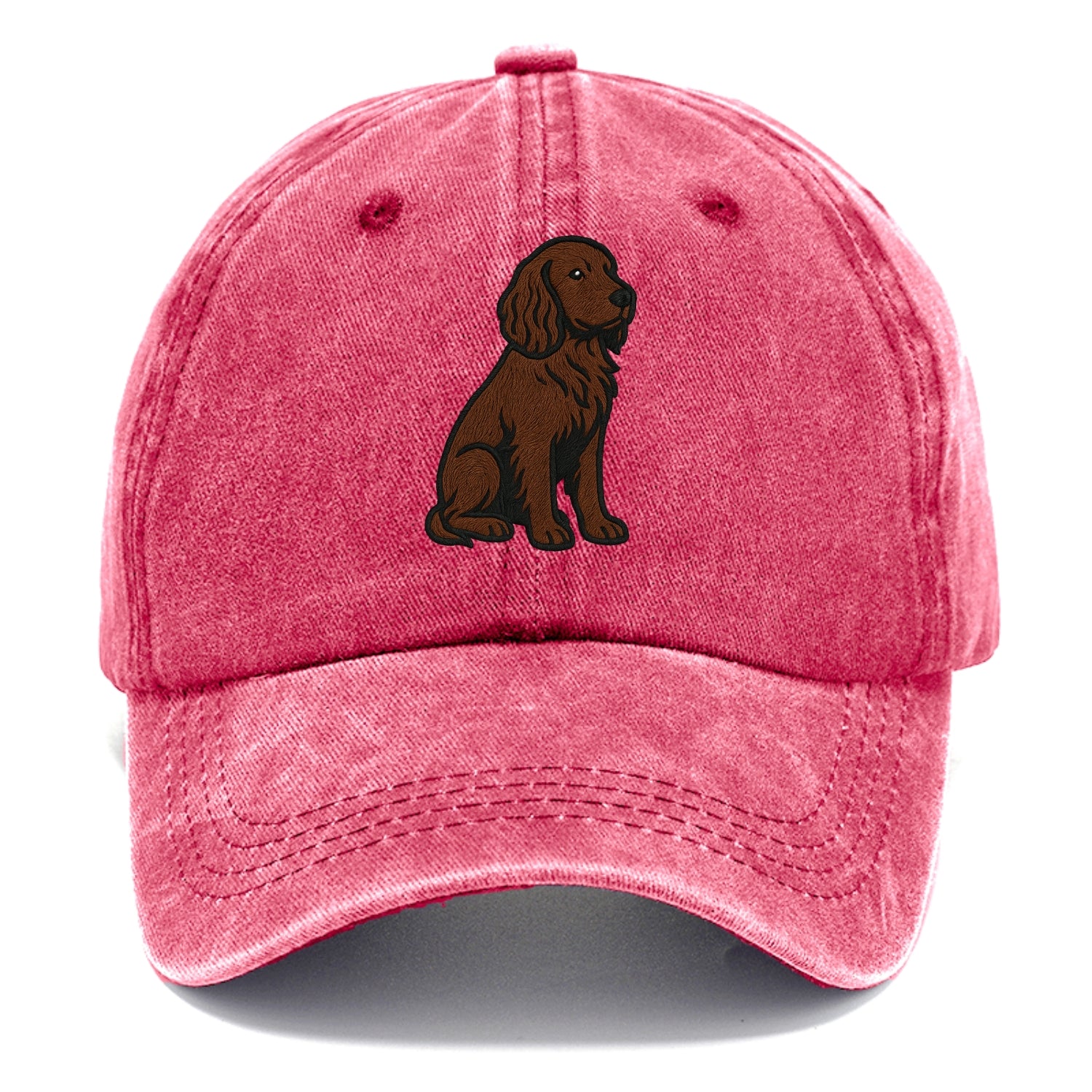 Field Spaniel - Liver colored embroidered sitting design - Classic Cap - Pomegranate Blush(Pink)