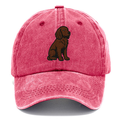 Field Spaniel - Liver colored embroidered sitting design - Classic Cap - Pomegranate Blush(Pink)