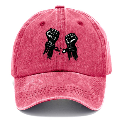 Two raised fists breaking chains - liberation and freedom ink painting - Classic Cap - Pomegranate Blush(Pink)
