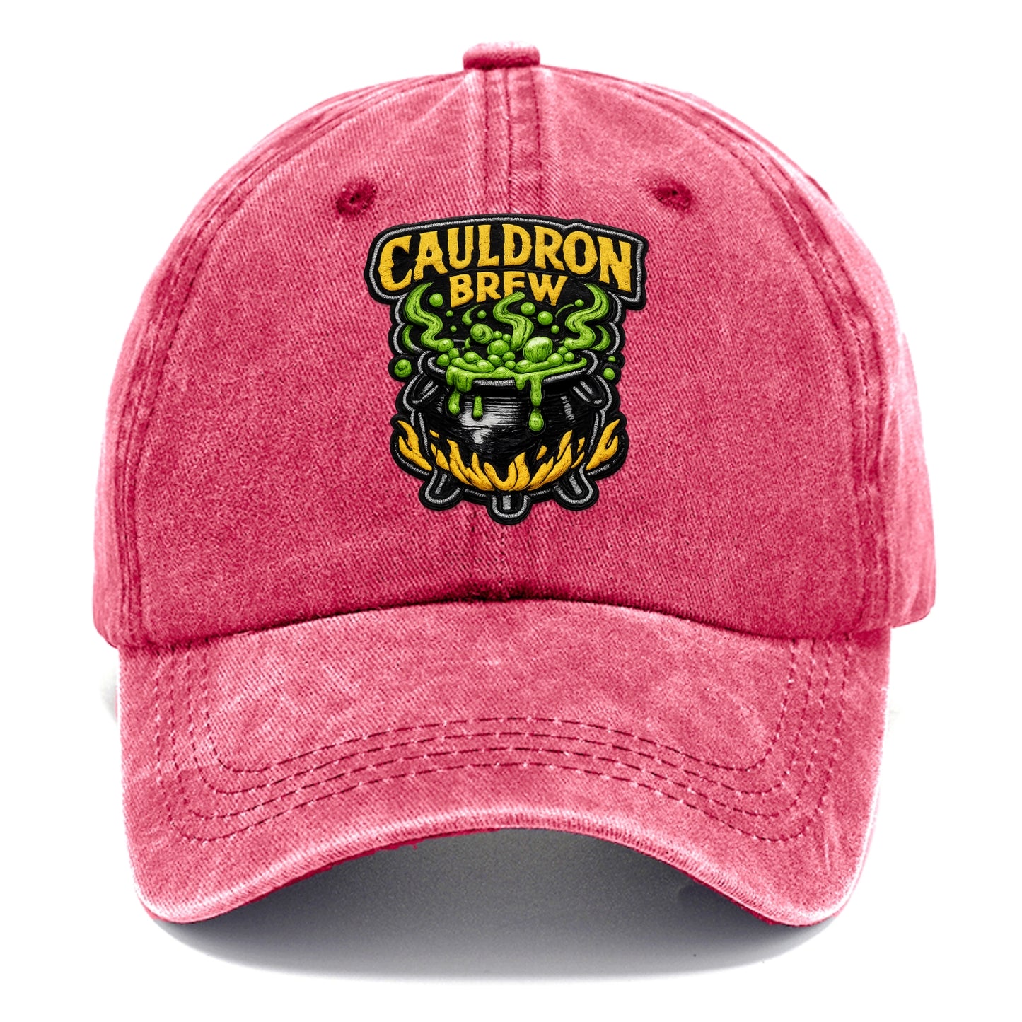 CAULDRON BREW - bubbling pot in black and green , witch craft - Classic Cap - Pomegranate Blush(Pink)