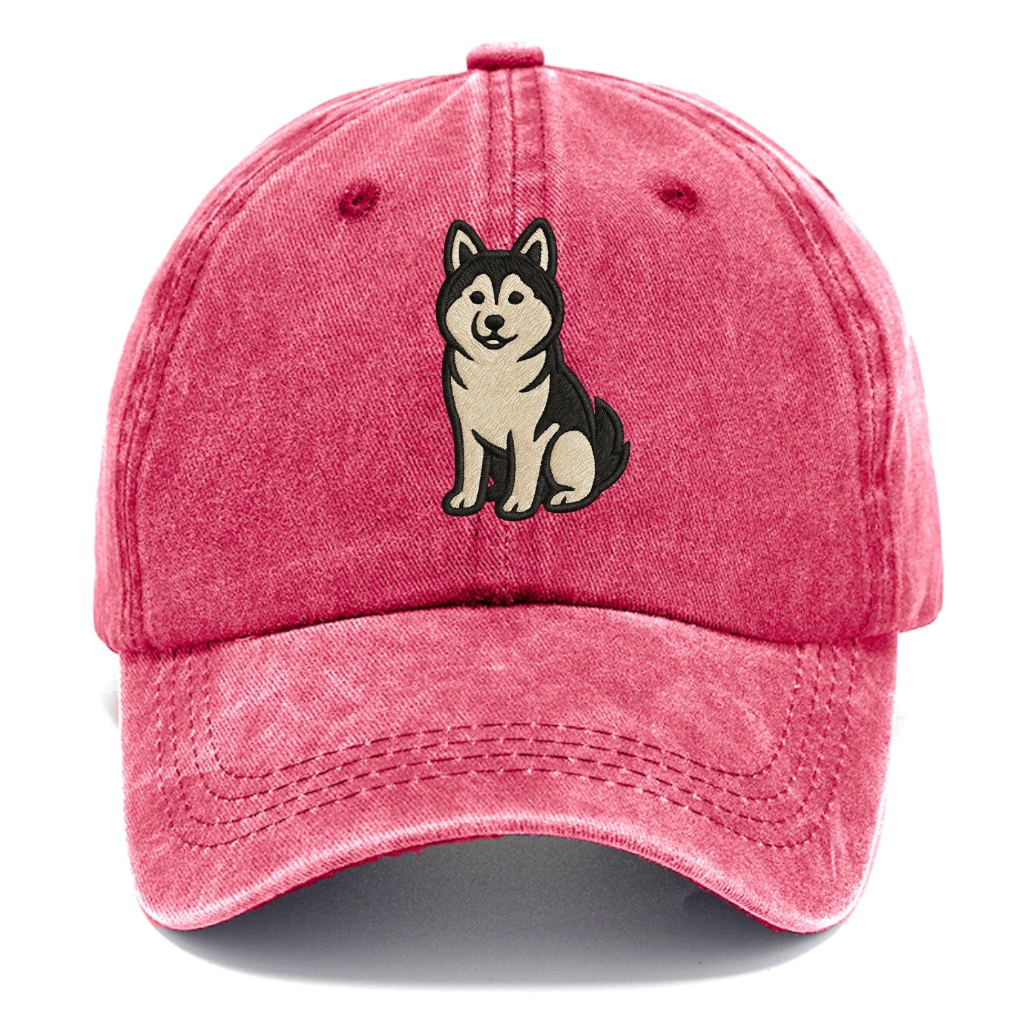 Pomsky - Pomeranian-Husky mix sitting po Classic Cap - Pomegranate Blush(Pink)