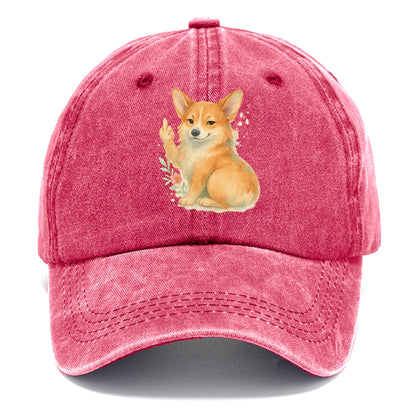 Corgi short legs and fluffy butt, one stubby paw up with sass - Classic Cap - Pomegranate Blush(Pink)