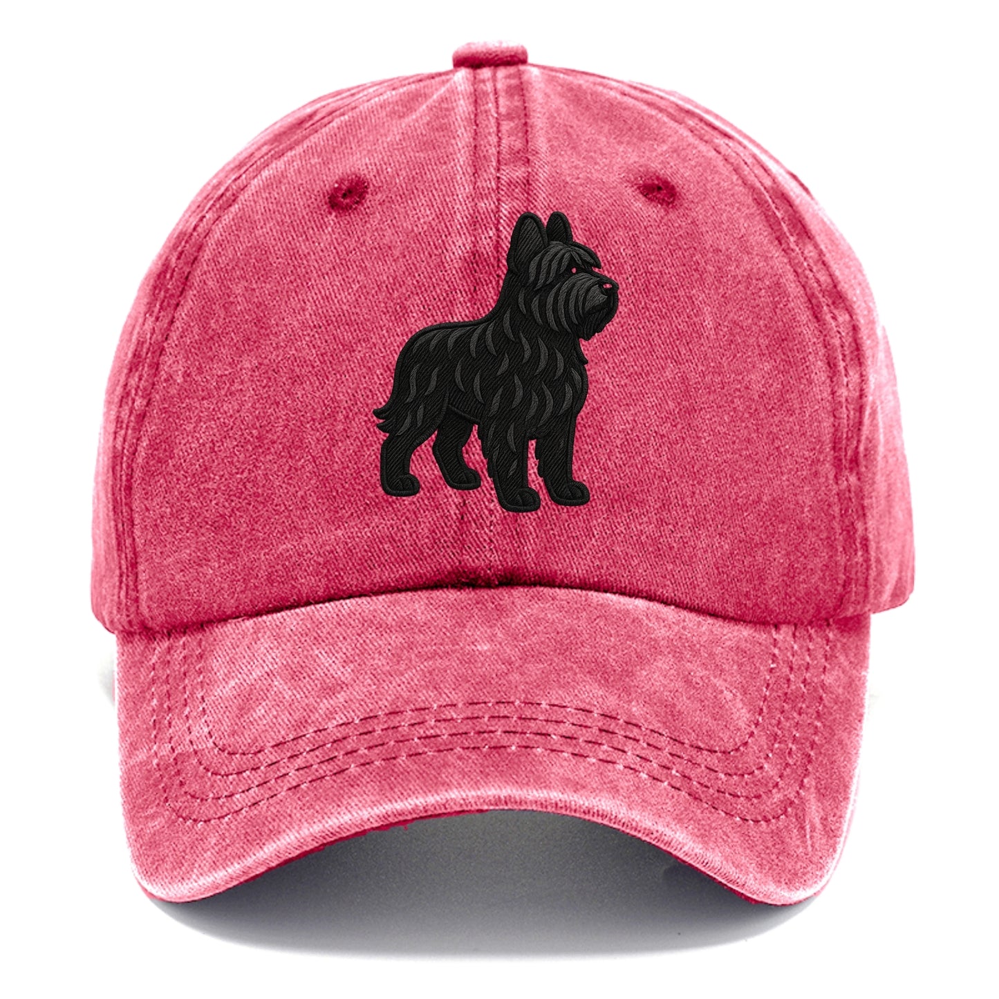 Briard - Black wavy coat embroidered herding pose - Classic Cap - Pomegranate Blush(Pink)