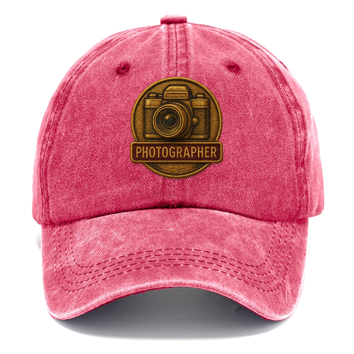 Camera with vintage lens - photographer badge - Classic Cap - Pomegranate Blush(Pink)