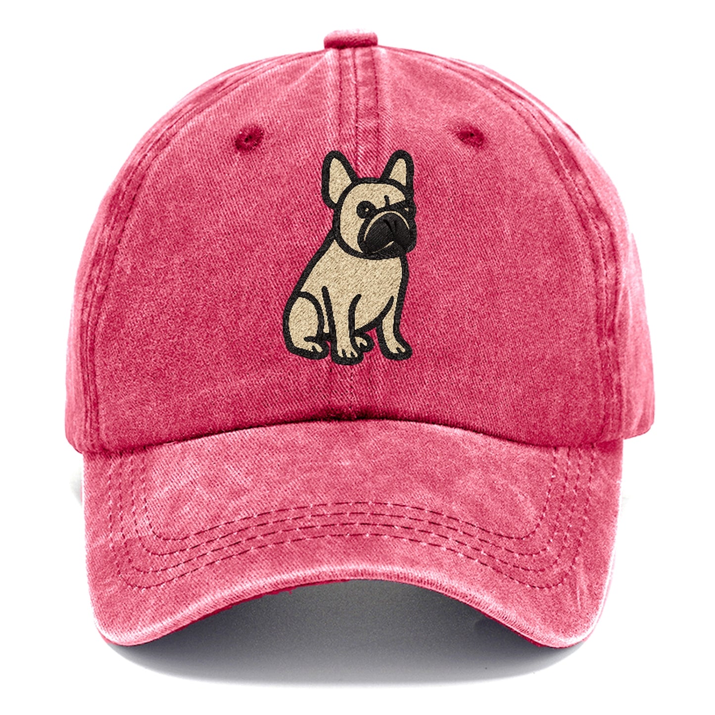 French Bulldog Fawn Colored Clean Sitting Pose Classic Cap - Pomegranate Blush(Pink)
