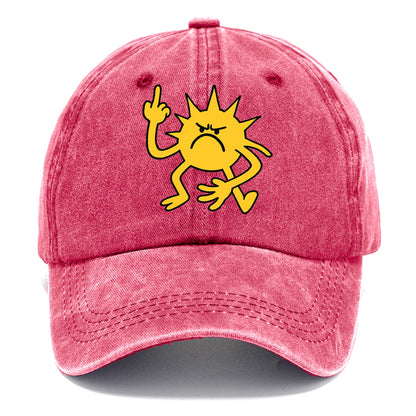 MORNINGS ARE PUNISHMENT | Grumpy sun with middle finger - Classic Cap - Pomegranate Blush(Pink)