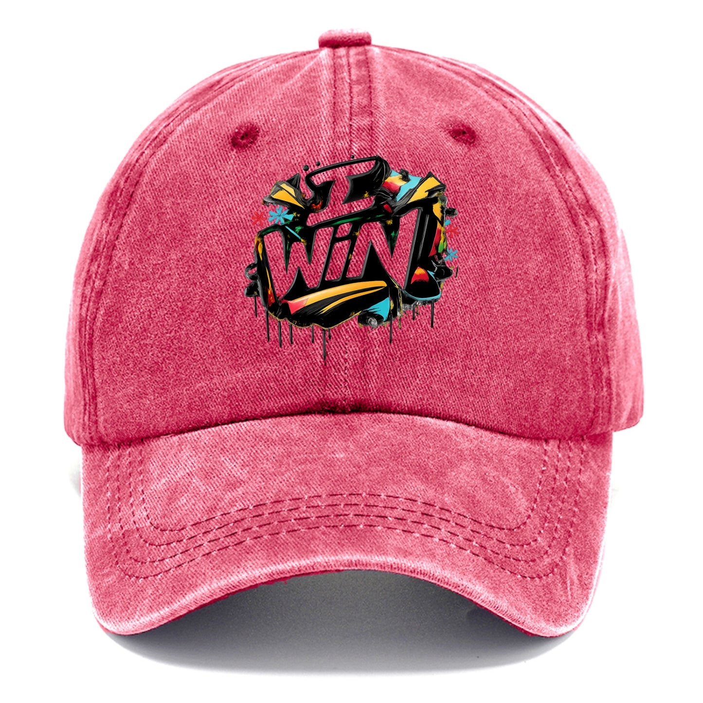 Bold typography design - "I WIN" - victory mindset, winning - Classic Cap - Pomegranate Blush(Pink)