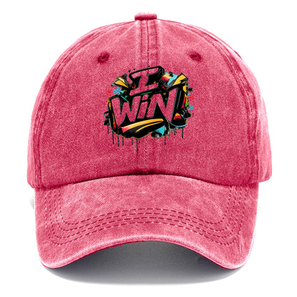 Bold typography design - "I WIN" - victory mindset, winning - Classic Cap - Pomegranate Blush(Pink)