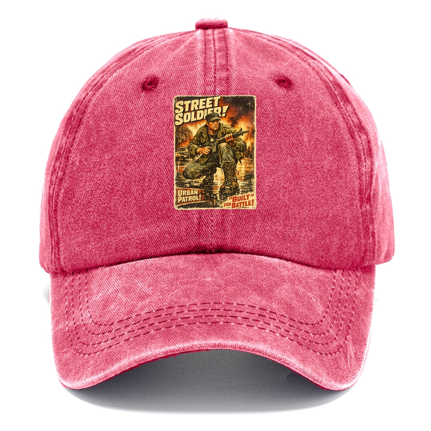 COMBAT READY | Military boots on wet pavement | Street soldier | Urban patrol | Ready - Classic Cap - Pomegranate Blush(Pink)