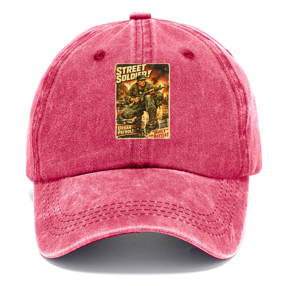 COMBAT READY | Military boots on wet pavement | Street soldier | Urban patrol | Ready - Classic Cap - Pomegranate Blush(Pink)