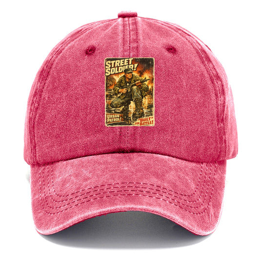COMBAT READY | Military boots on wet pavement | Street soldier | Urban patrol | Ready - Classic Cap - Pomegranate Blush(Pink)