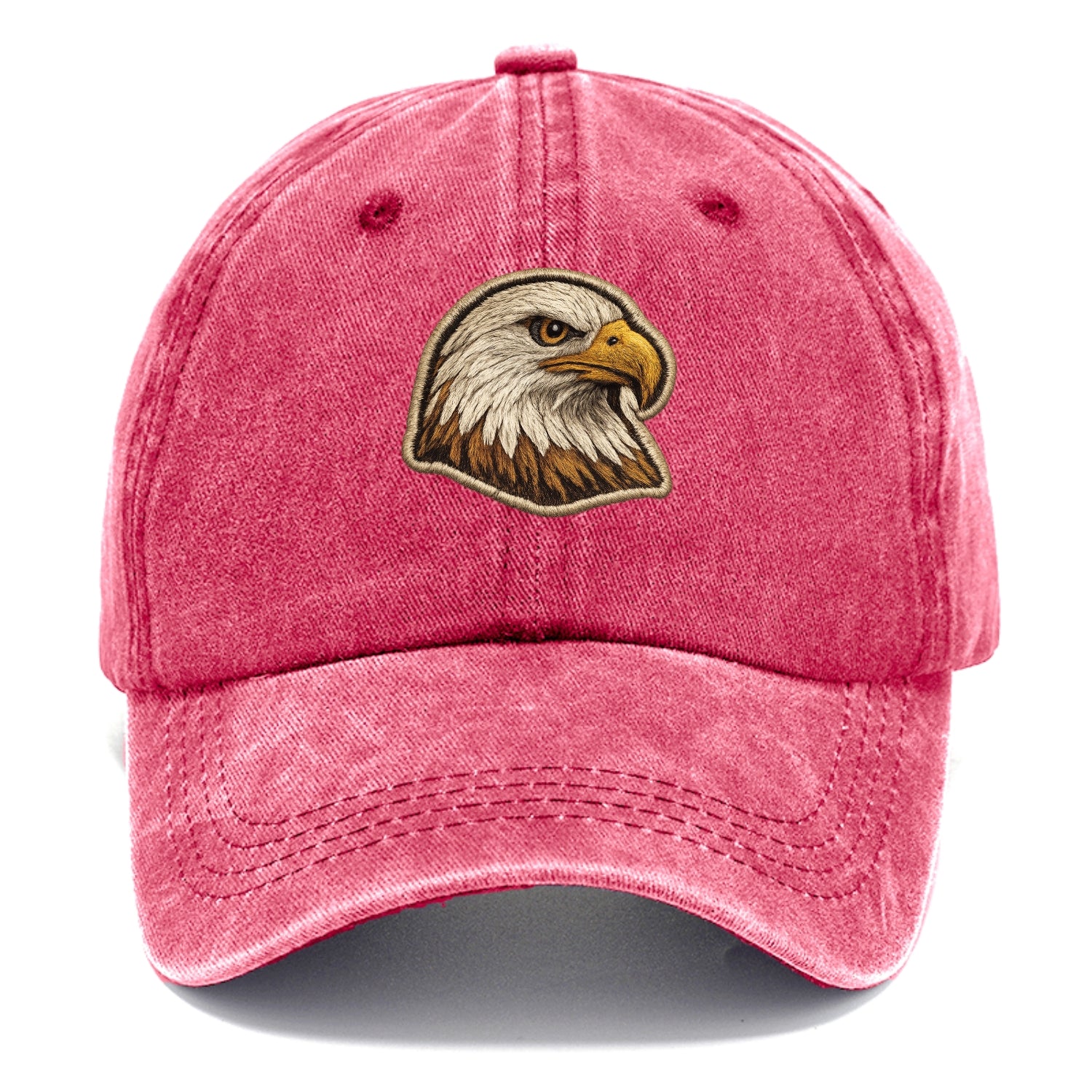 EAGLE HEAD PROFILE - majestic bald eagle in brown, white and gold , American pride - Classic Cap - Pomegranate Blush(Pink)