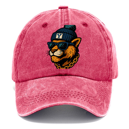 Provo Cougar wearing BYU beanie with Y patch - Classic Cap - Pomegranate Blush(Pink)