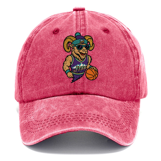 Utah Bighorn wearing Jazz beanie with mountain melody patch and wayfarer sunglasses - Classic Cap - Pomegranate Blush(Pink)
