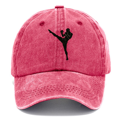 Kickboxer delivering roundhouse kick - Classic Cap - Pomegranate Blush(Pink)