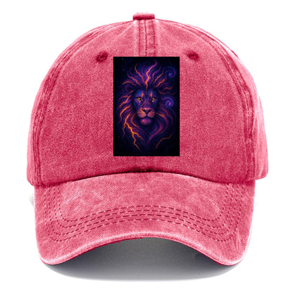 Regal lion with mane made of electric currents, neon yellow and hot pink energy - Classic Cap - Pomegranate Blush(Pink)