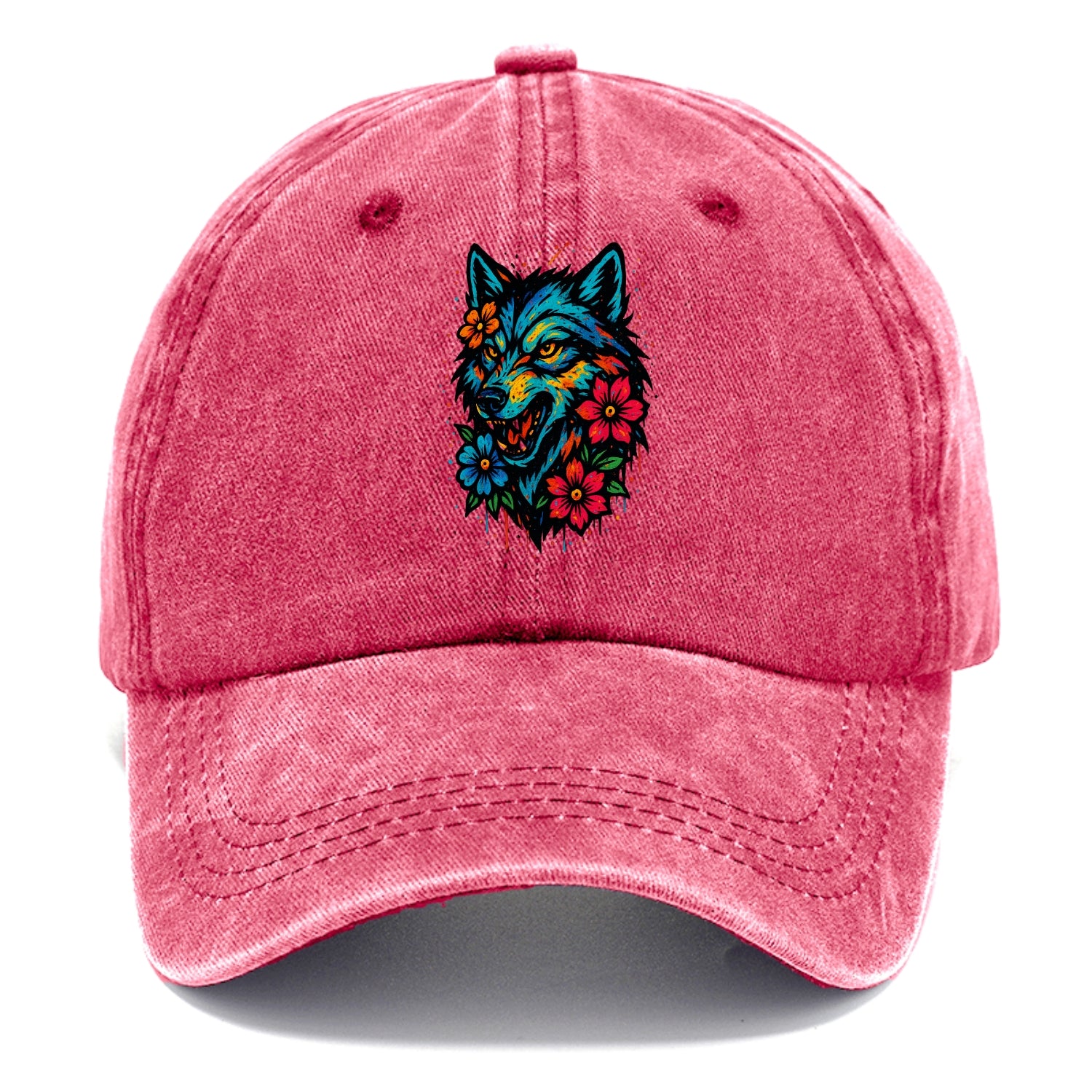 Floral Wolf Garden  - Classic Cap - Pomegranate Blush(Pink)