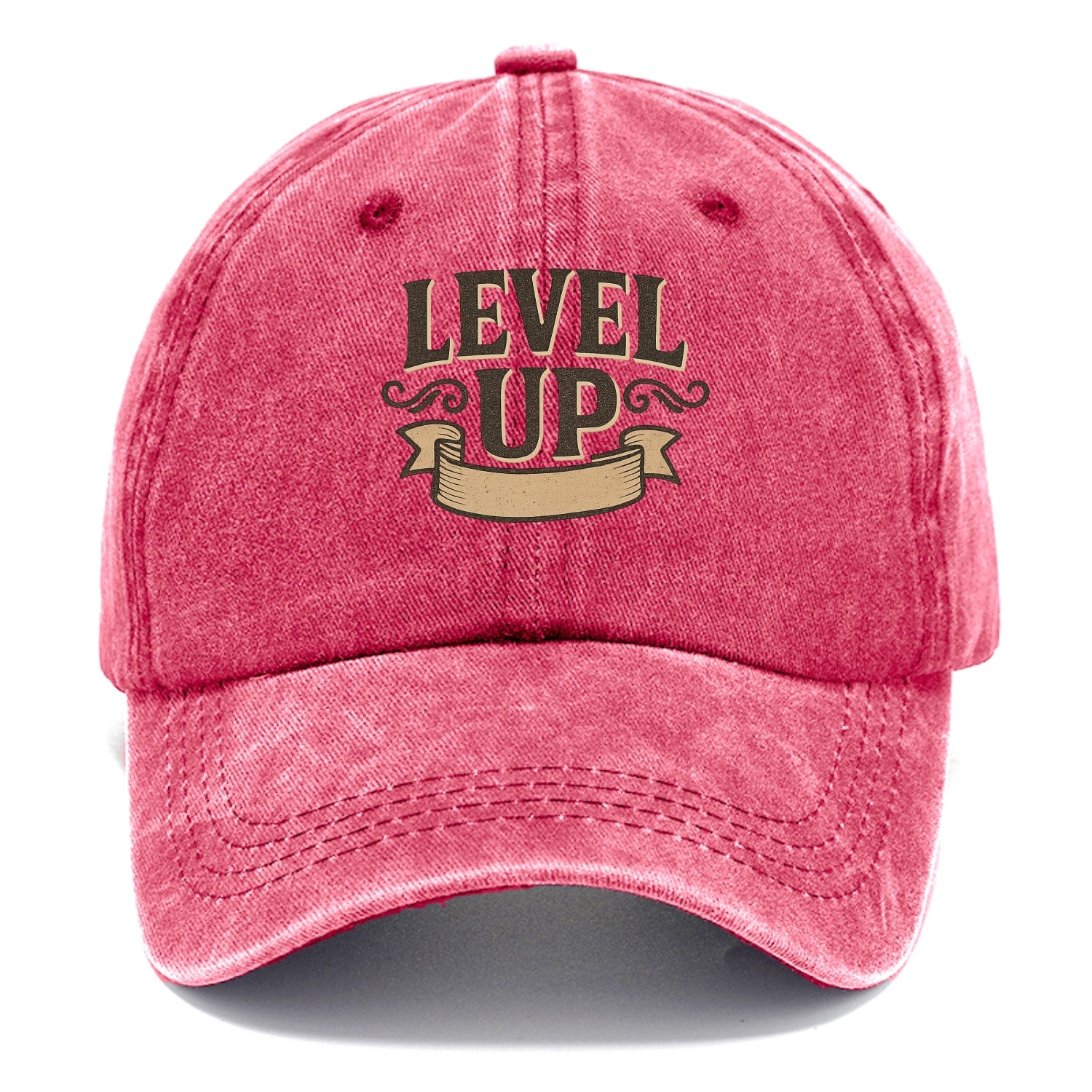 Bold typography design - "LEVEL UP" - improving, advancing, growing - Classic Cap - Pomegranate Blush(Pink)