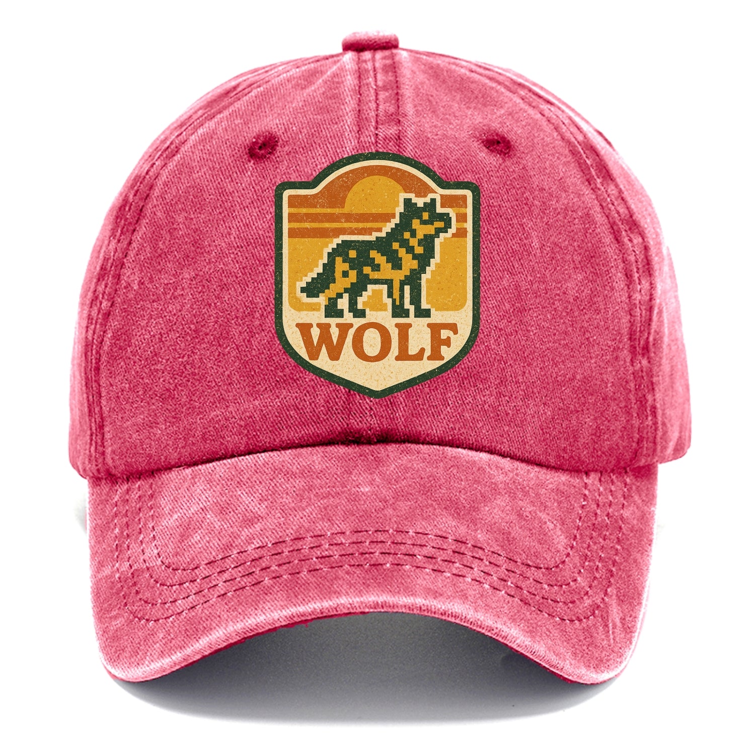 Digital Pixel Wolf  - Classic Cap - Pomegranate Blush(Pink)