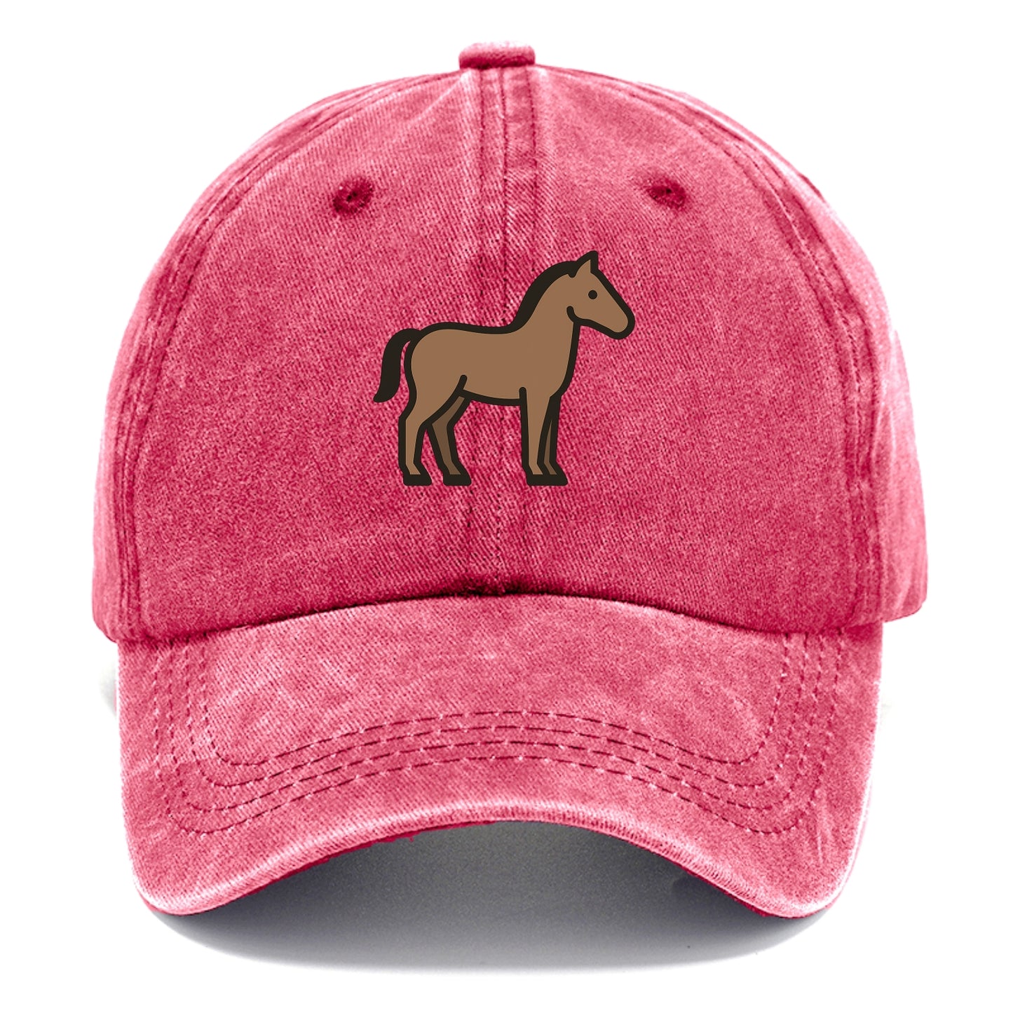 Horse - Brown standing pose flat side profile - Classic Cap - Pomegranate Blush(Pink)