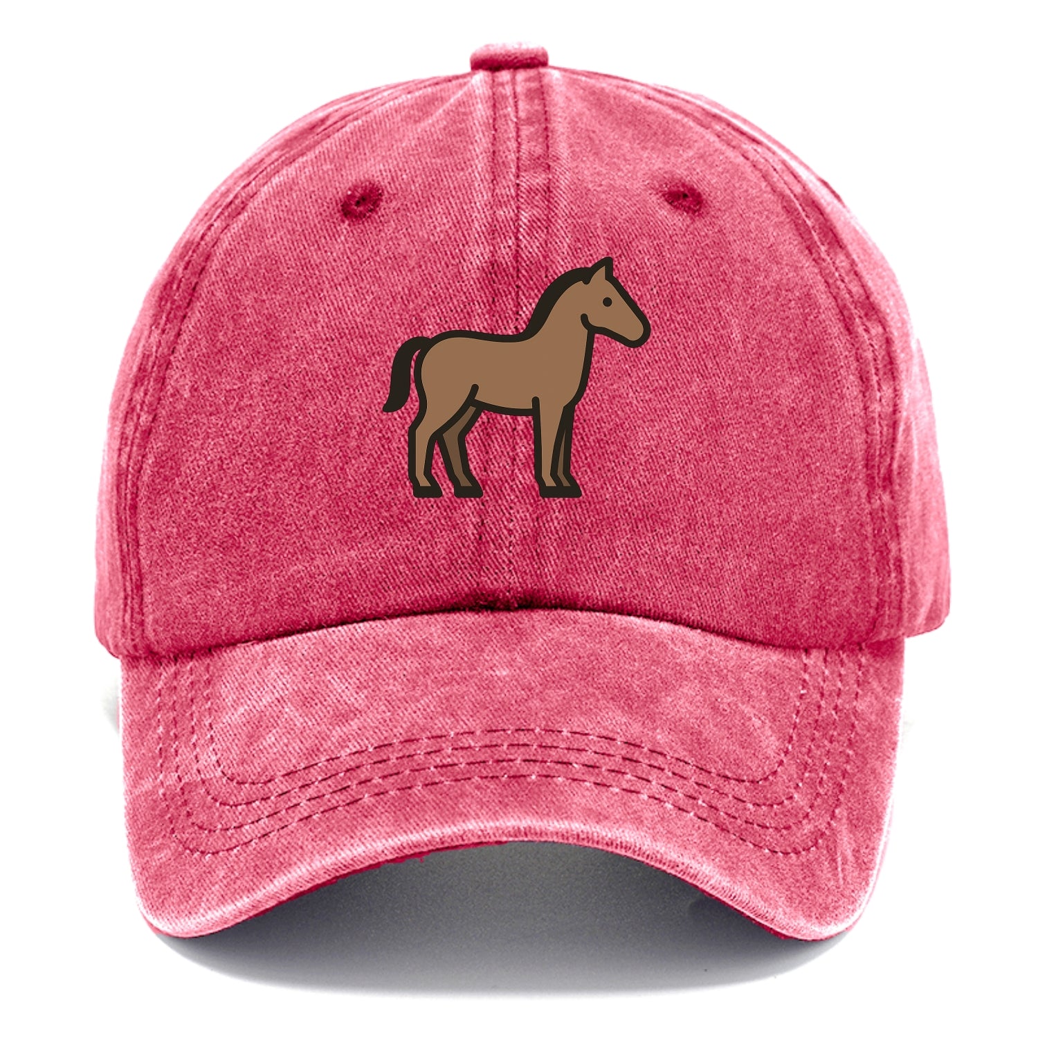 Horse - Brown standing pose flat side profile - Classic Cap - Pomegranate Blush(Pink)