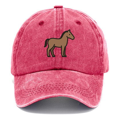 Horse - Brown standing pose flat side profile - Classic Cap - Pomegranate Blush(Pink)