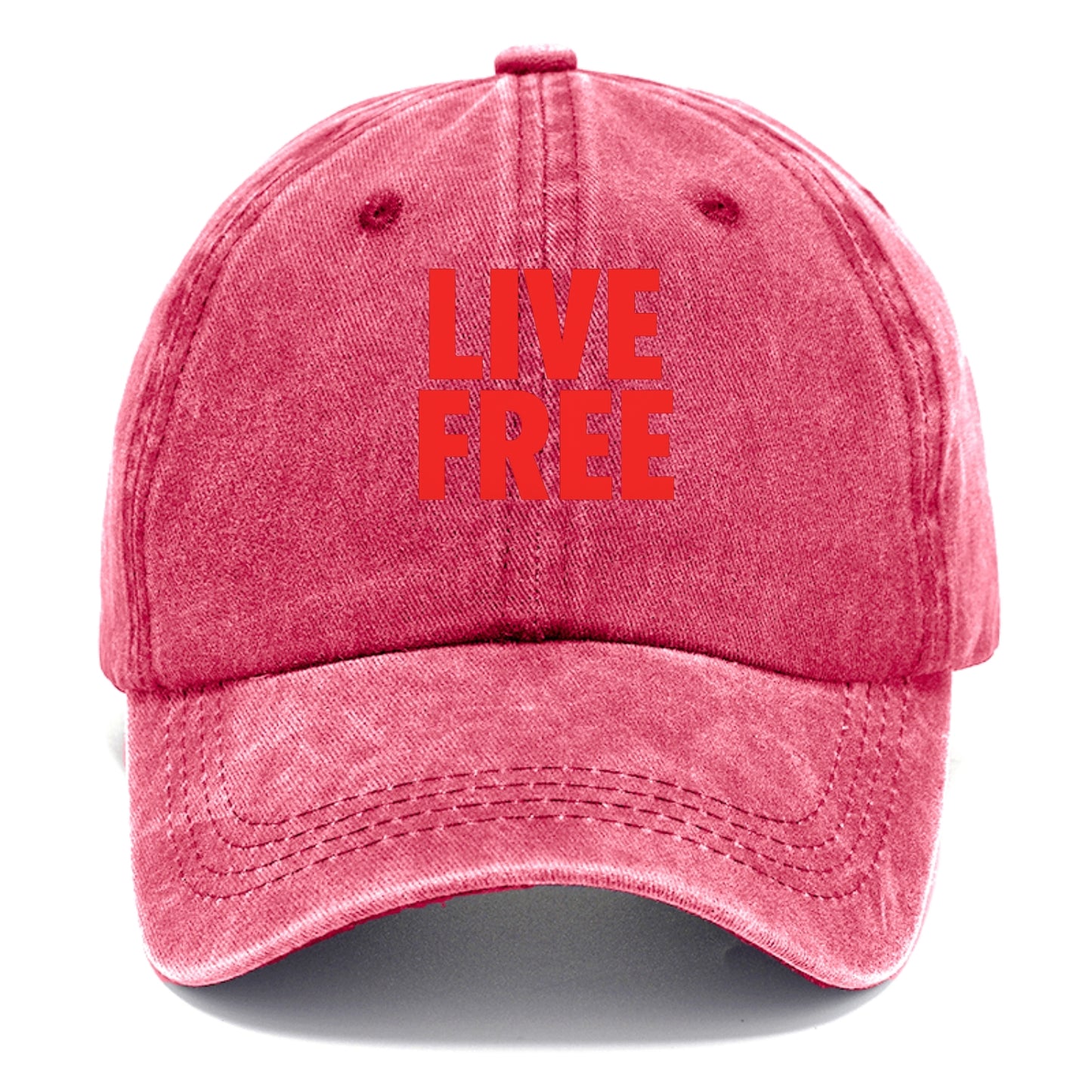 Bold typography design - "LIVE FREE" - unrestricted living - Classic Cap - Pomegranate Blush(Pink)