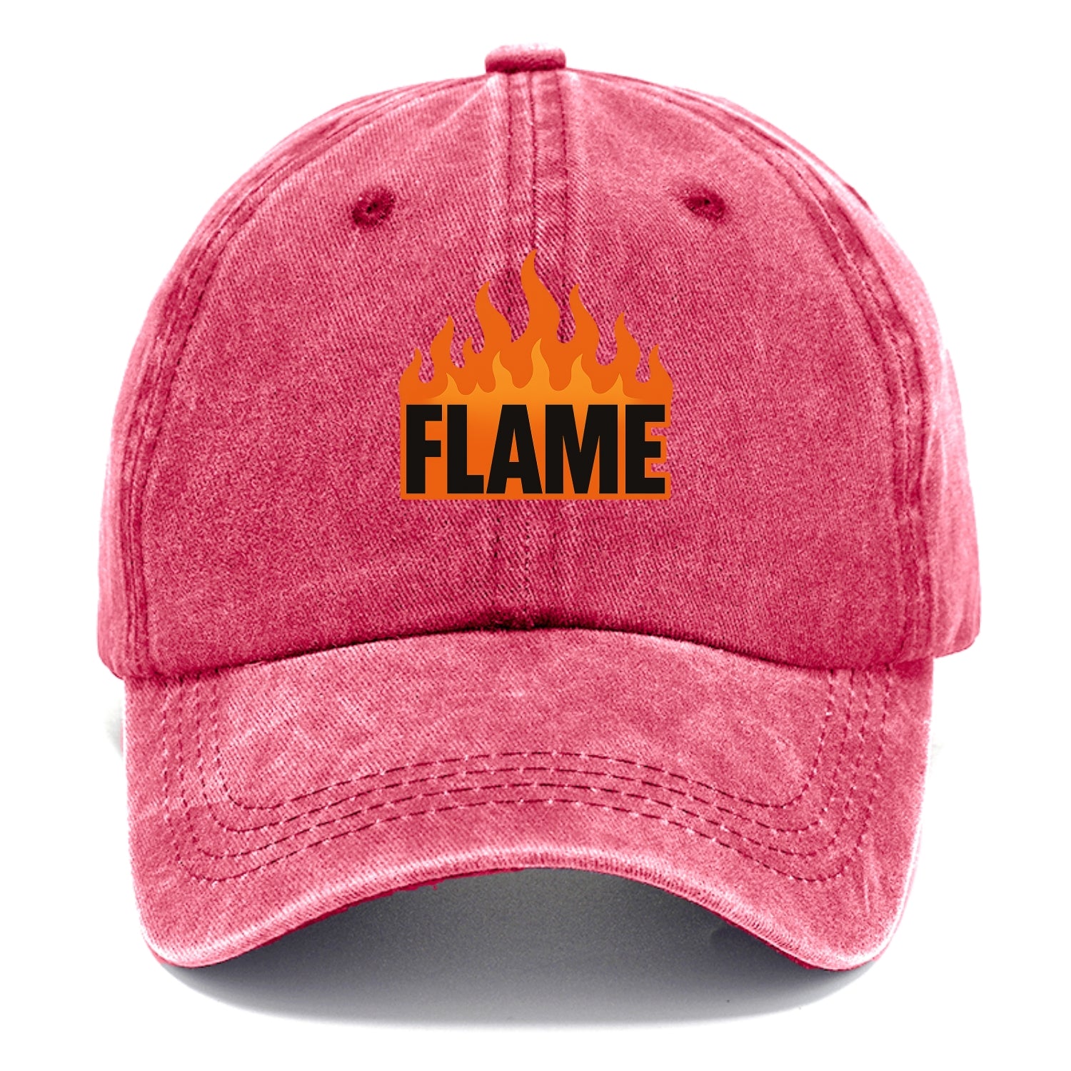 Bold typography design - "FLAME" - burning bright, passionate - Classic Cap - Pomegranate Blush(Pink)