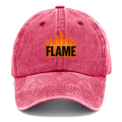 Bold typography design - "FLAME" - burning bright, passionate - Classic Cap - Pomegranate Blush(Pink)