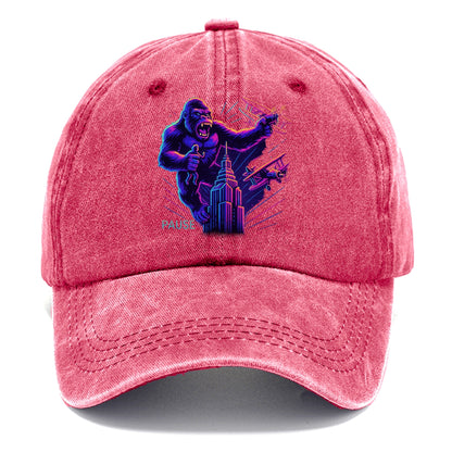 giant gorilla on top of skyscraper holding small figure, swatting planes - Classic Cap - Pomegranate Blush(Pink)