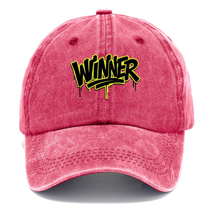 Bold typography design - "WINNER" - victorious mindset, champion - Classic Cap - Pomegranate Blush(Pink)