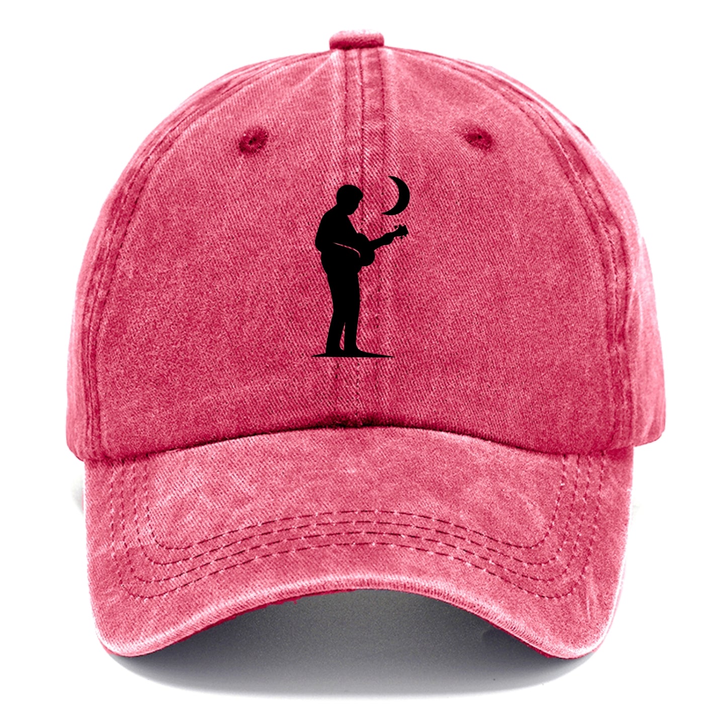 Guitarist playing acoustic under moonlight - Classic Cap - Pomegranate Blush(Pink)