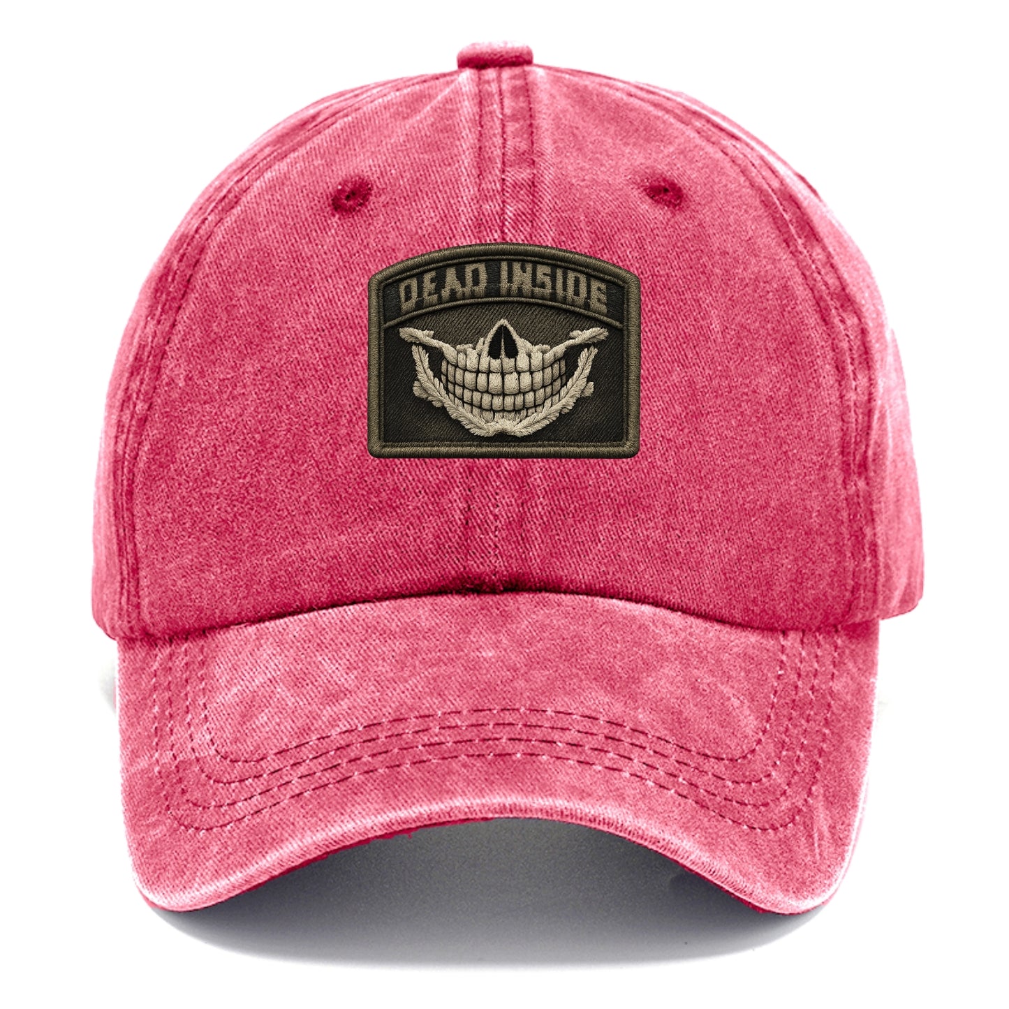 DEAD INSIDE SMILE - skeleton smile in white , dark humor - Classic Cap - Pomegranate Blush(Pink)