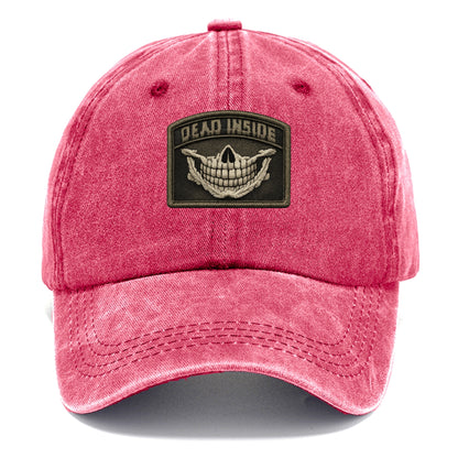 DEAD INSIDE SMILE - skeleton smile in white , dark humor - Classic Cap - Pomegranate Blush(Pink)