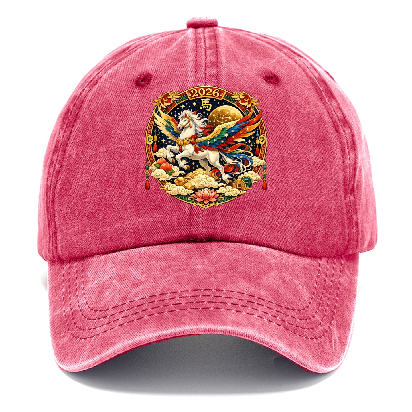 CELESTIAL HORSE | Heavenly horse among clouds and stars | Wings of flowing energy - Classic Cap - Pomegranate Blush(Pink)