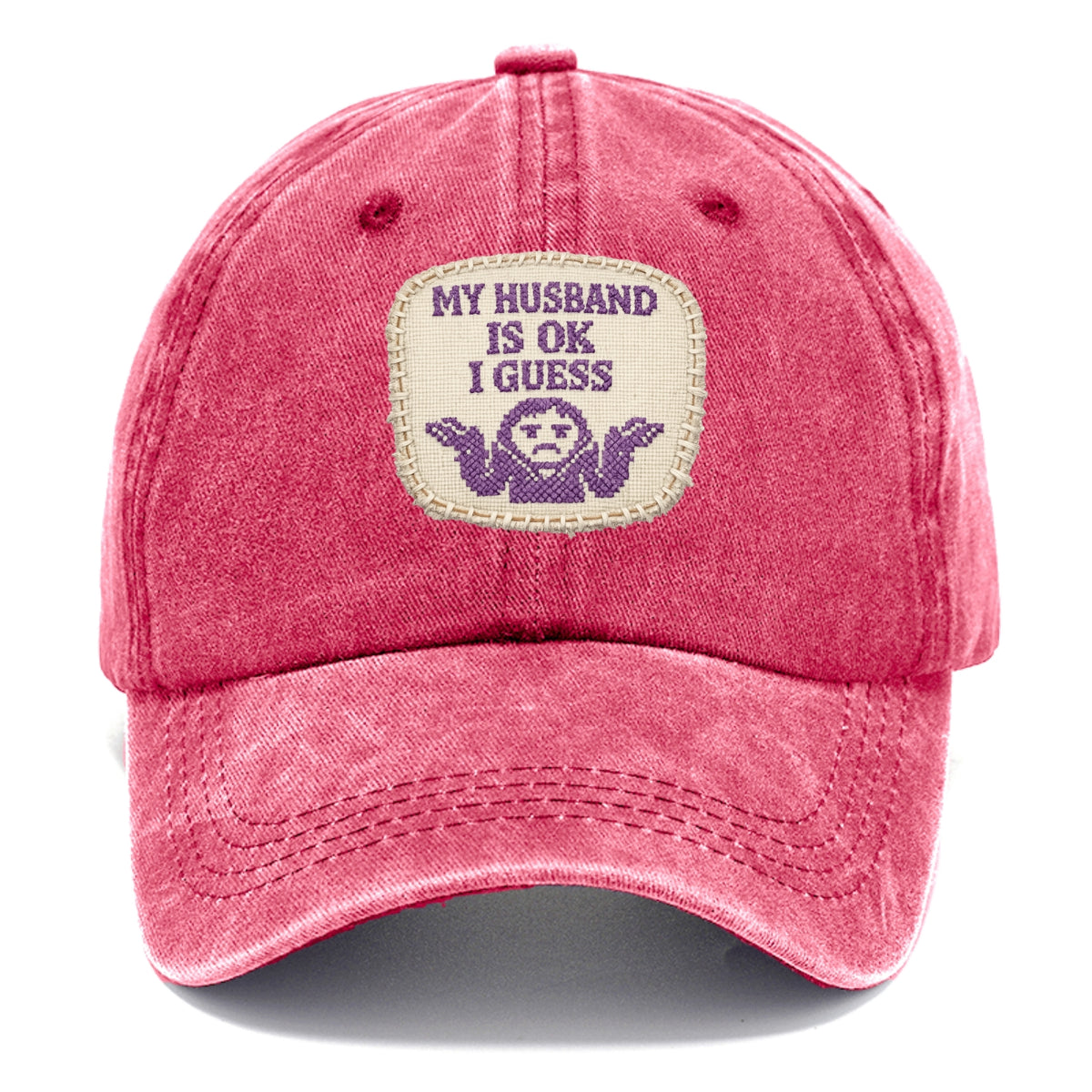 MY HUSBAND IS OK I GUESS - purple ok shrug - purple - mediocre husband - Classic Cap - Pomegranate Blush(Pink)