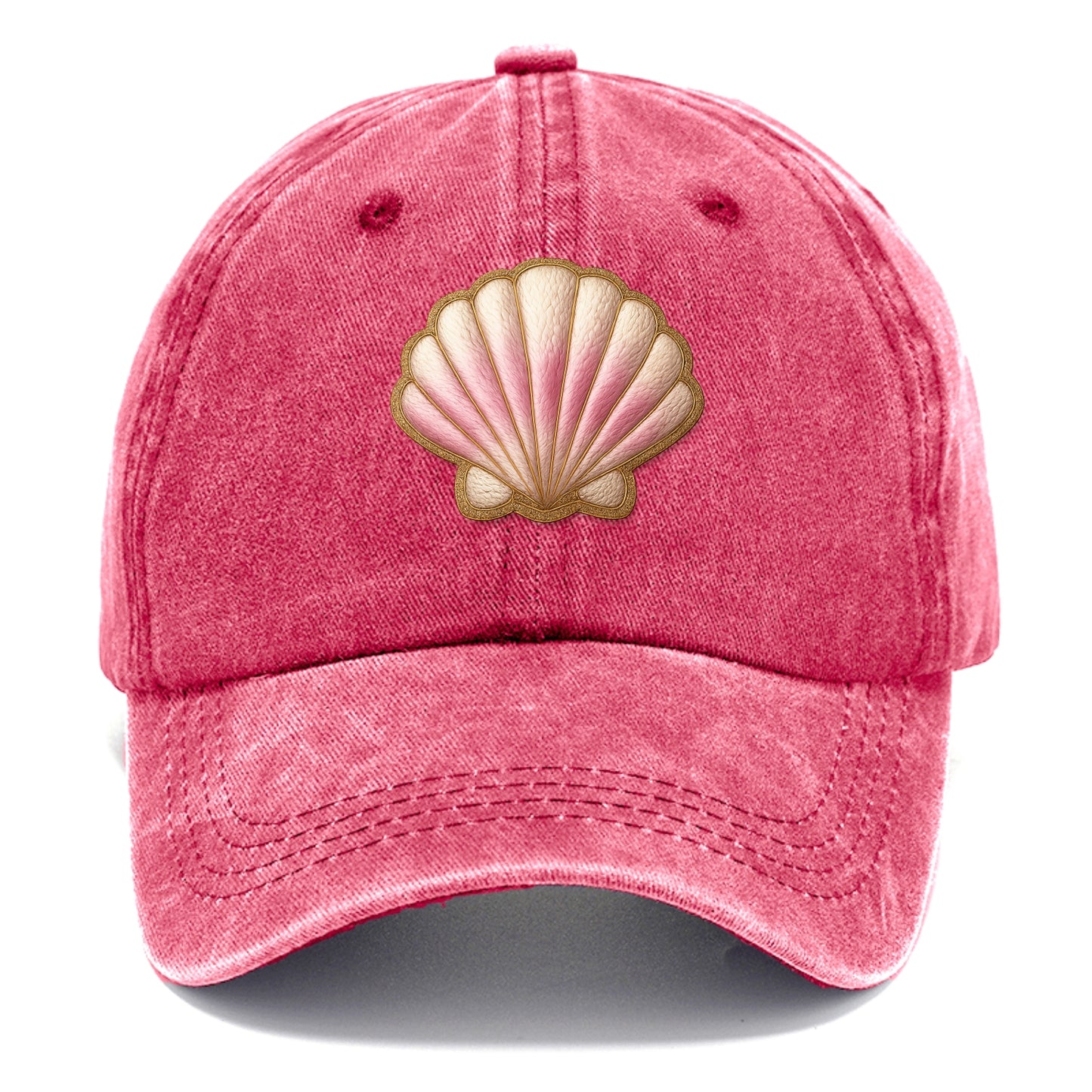 SEASHELL SCALLOP - scallop shell in cream and pink , beach - Classic Cap - Pomegranate Blush(Pink)