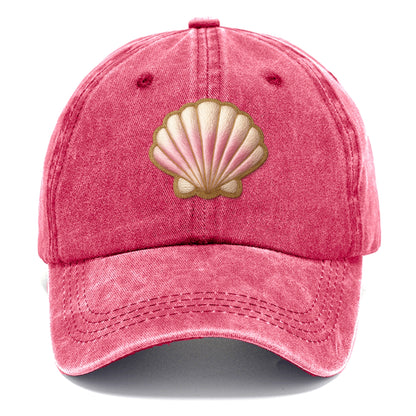 SEASHELL SCALLOP - scallop shell in cream and pink , beach - Classic Cap - Pomegranate Blush(Pink)