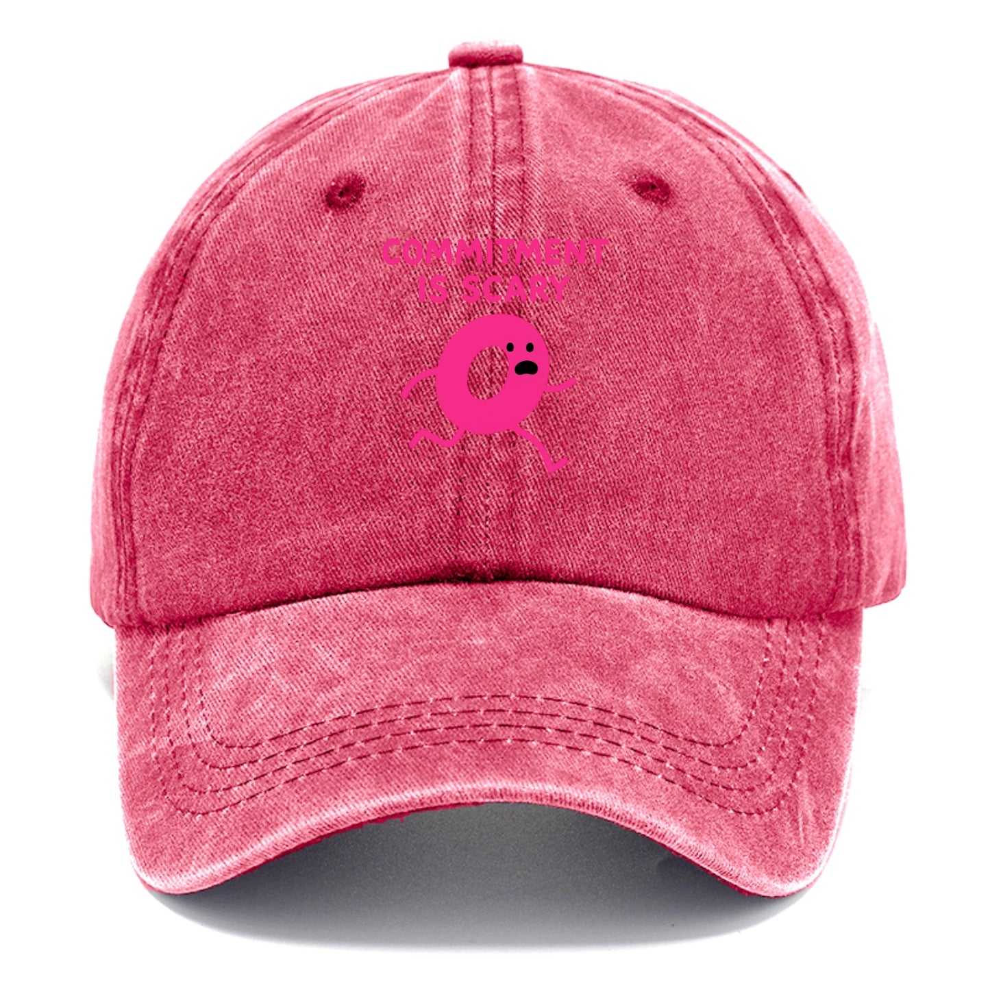 COMMITMENT IS SCARY | Terrified ring running away - Classic Cap - Pomegranate Blush(Pink)