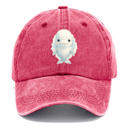 Baby Beluga Whale - pure white, rounded forehead, small eyes with big personality, - Classic Cap - Pomegranate Blush(Pink)