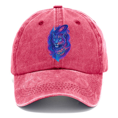 Majestic snow leopard with rainbow gradient spots, crystalline flowing patterns, - Classic Cap - Pomegranate Blush(Pink)