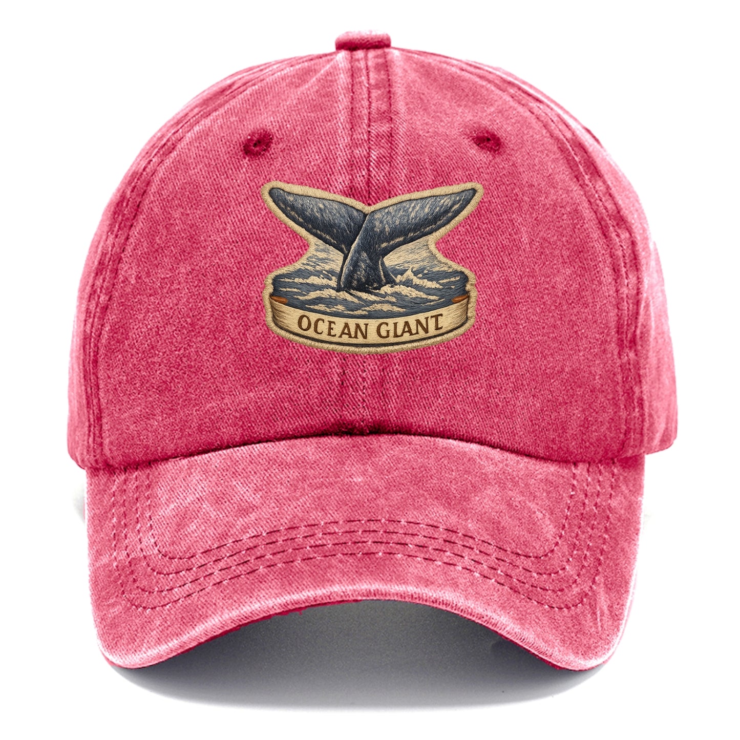 WHALE TAIL - diving whale in blue and gray , ocean giant - Classic Cap - Pomegranate Blush(Pink)
