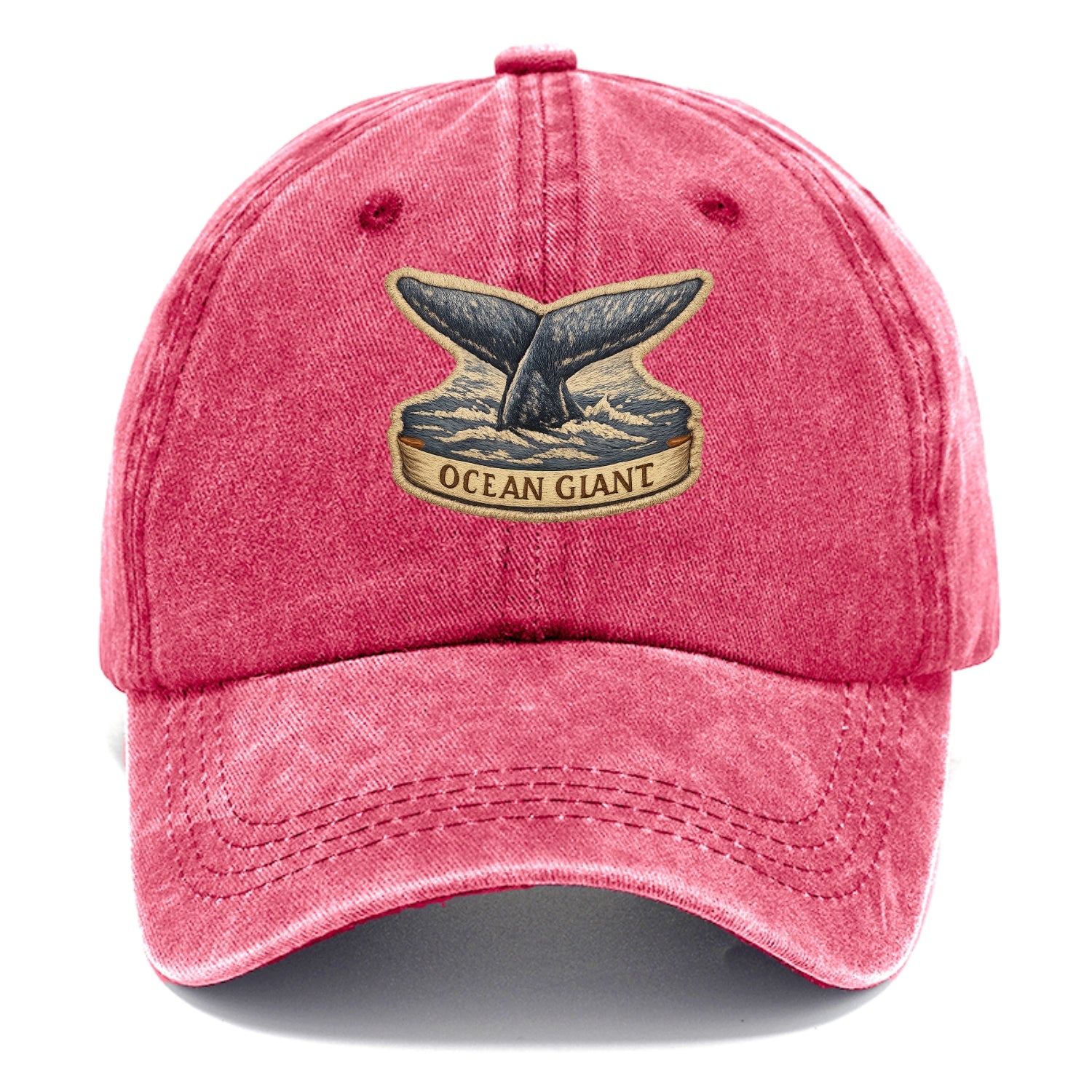 WHALE TAIL - diving whale in blue and gray , ocean giant - Classic Cap - Pomegranate Blush(Pink)