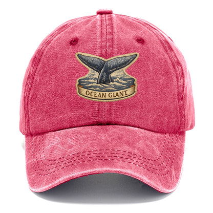 WHALE TAIL - diving whale in blue and gray , ocean giant - Classic Cap - Pomegranate Blush(Pink)
