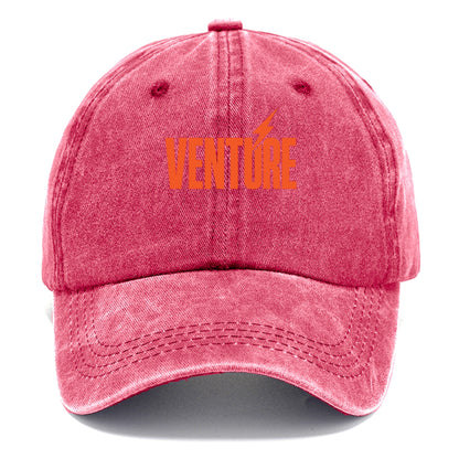 Bold typography design - "VENTURE" - taking risks, bold exploration - Classic Cap - Pomegranate Blush(Pink)